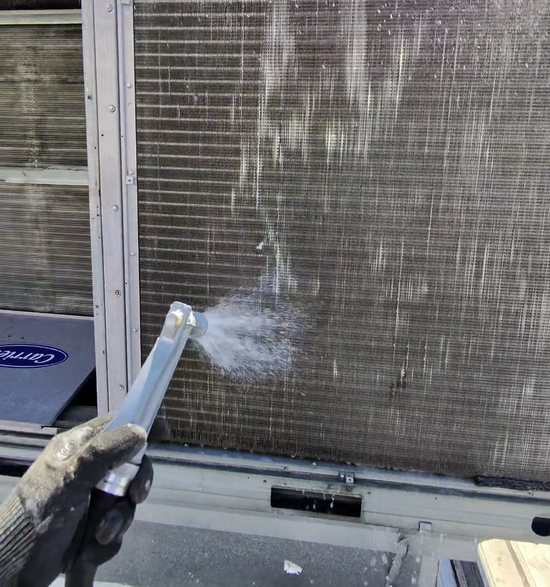 Dirty condenser coil inspection