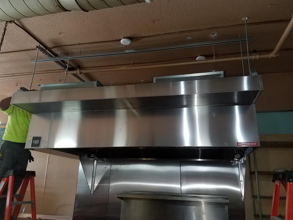 Commercial kitchen vent hood installation in Houston